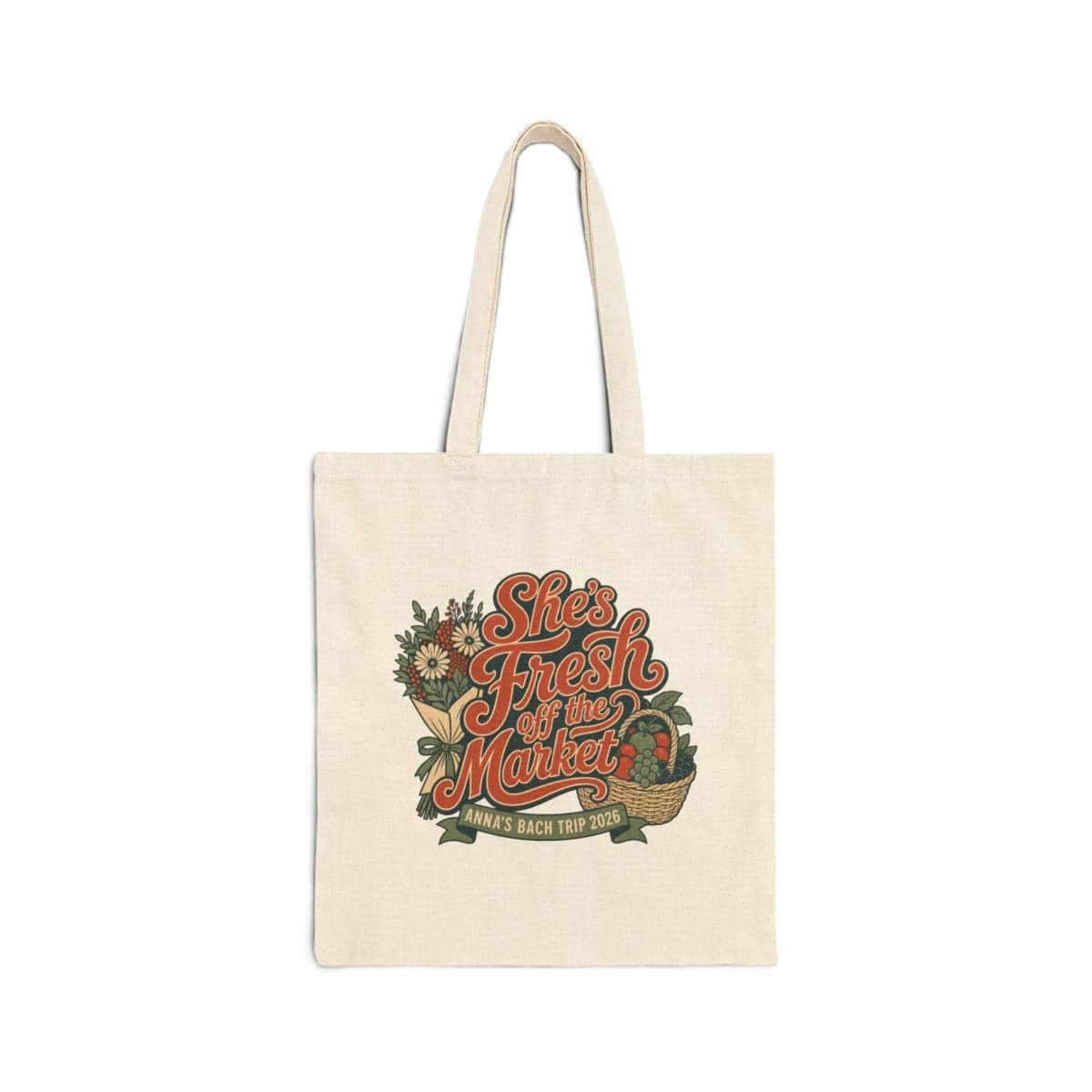 The same design printed on a canvas tote